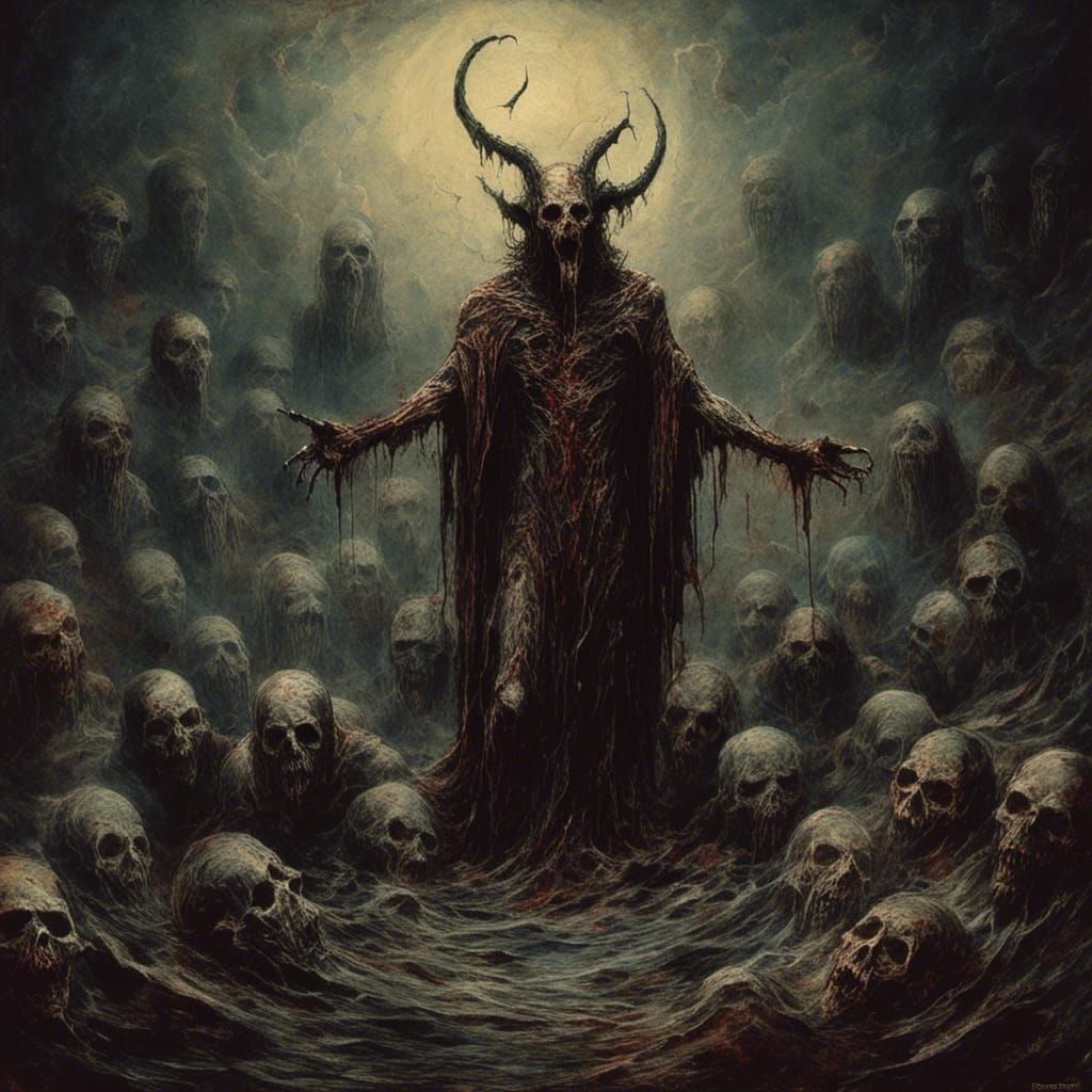 Creepy Medieval Demon Book Cover Illustration