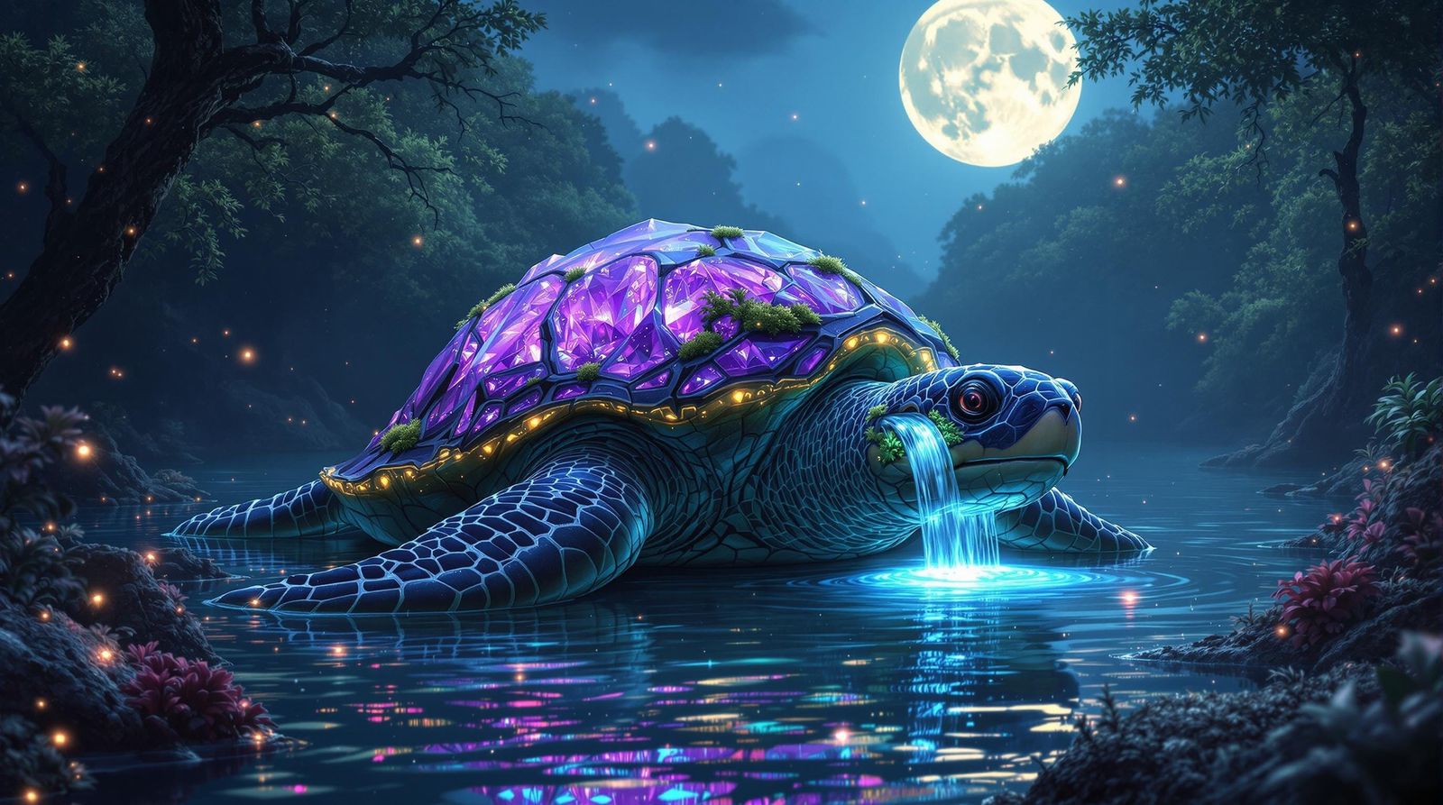 Geode Turtle in Enchanted Mangrove Forest