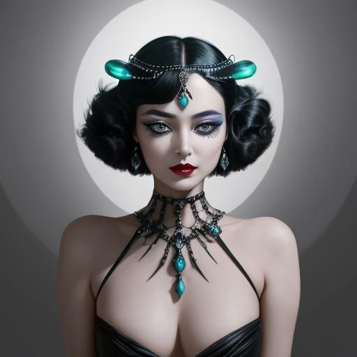 Art Deco Portrait in Neo-Impressionist Style