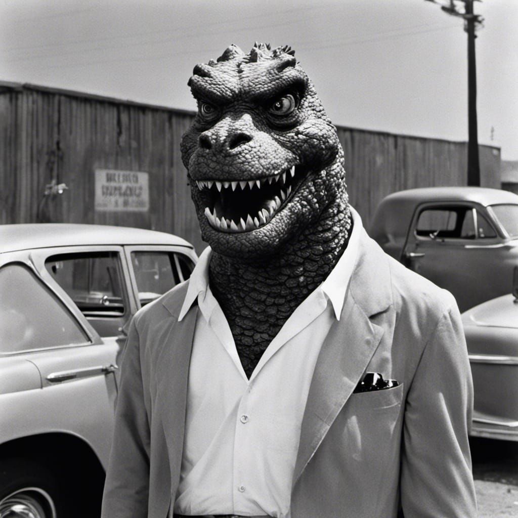 Drex, who played Godzilla from 1963 through 1969 on his way to the set.