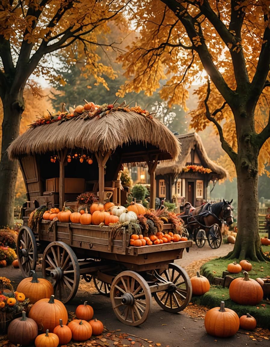 Autumnal Wainwright Workshop with Horse-Drawn Wagon