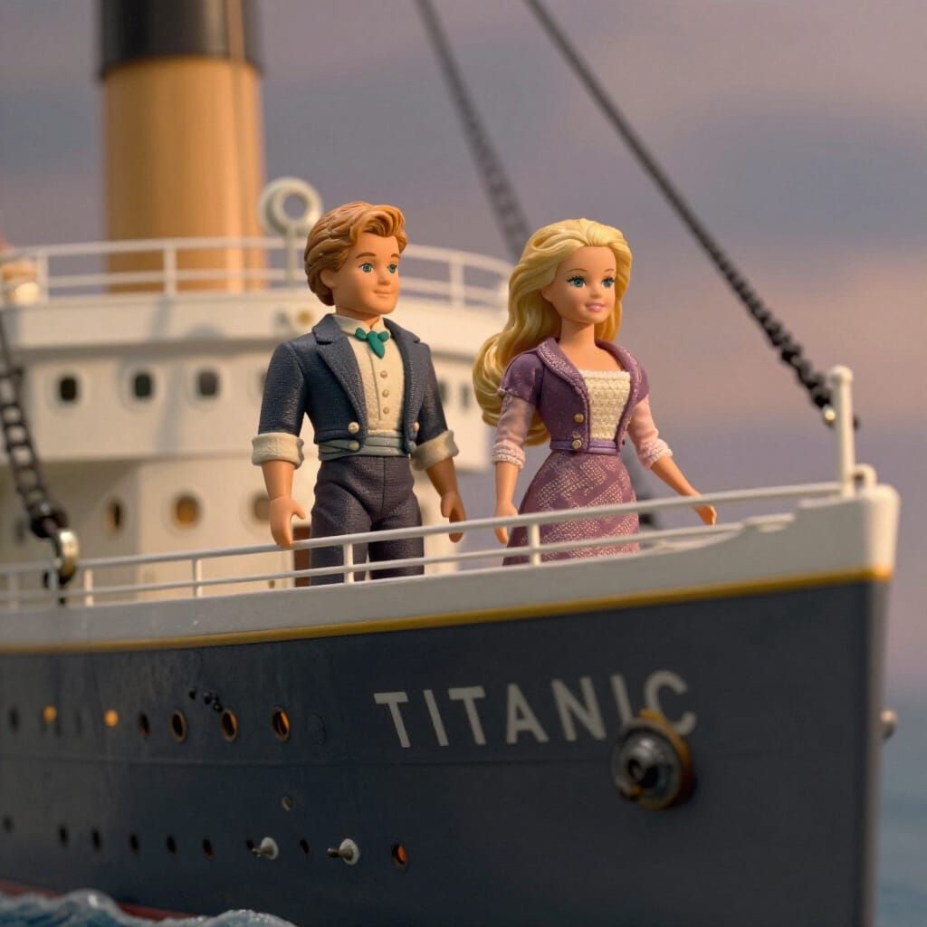 Barbie and Ken Recreate Titanic Bow Scene