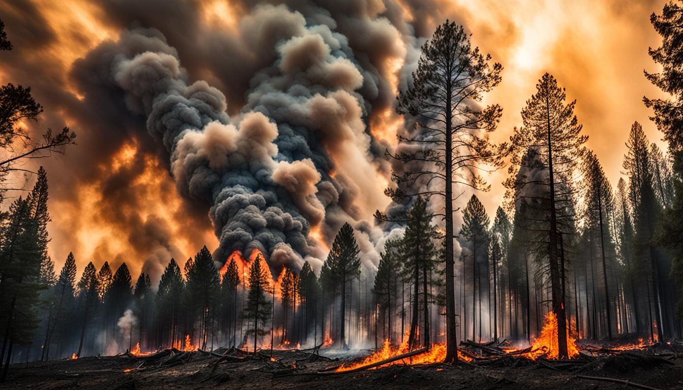 Dramatic Forest Fire Photography with Golden Hour Glow