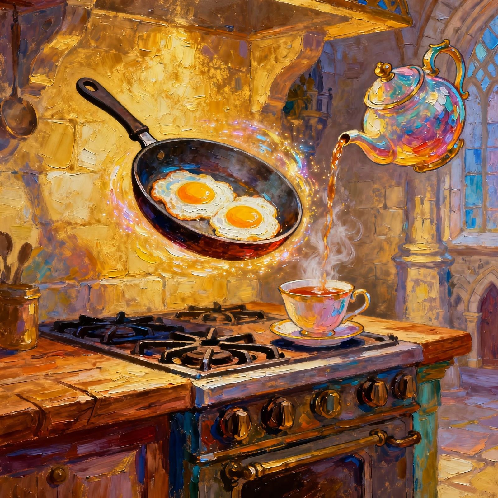Magical Breakfast Cooked in Animated Castle