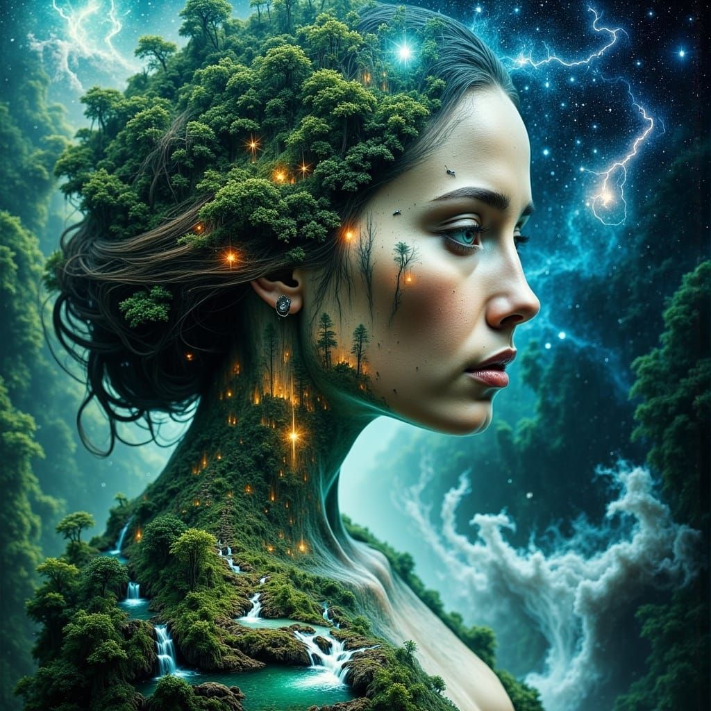 Gaia Portrait: Nature and Humanity in Harmony