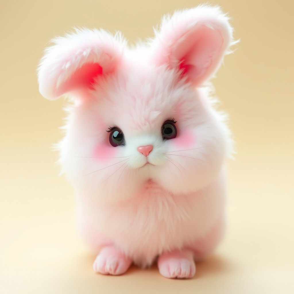 Cute Pink Cottonball Bunny