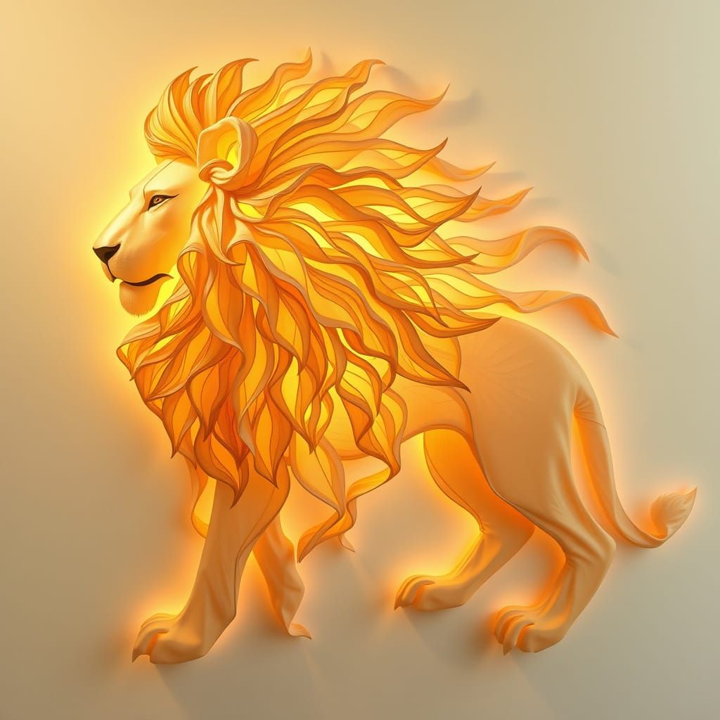Majestic Chiffon Lion Sculpture