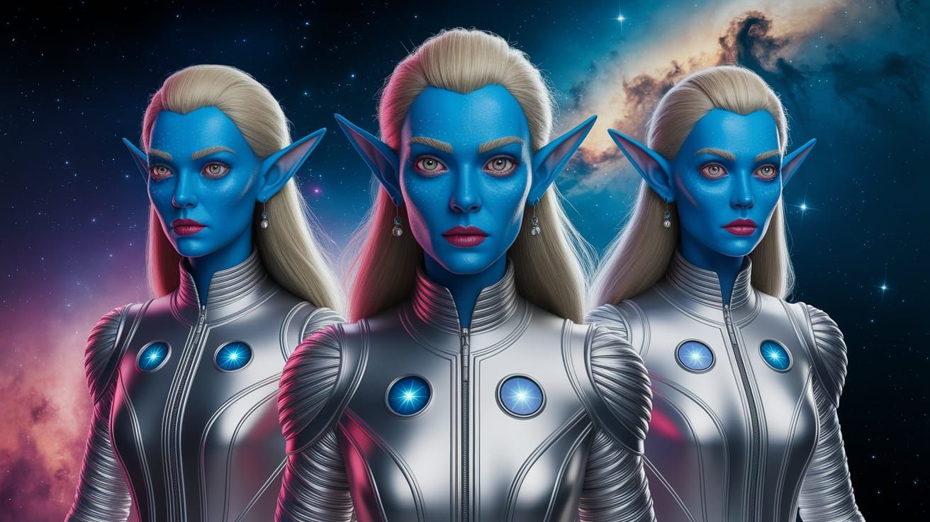 Alien Space Elves Starship Crew on a Mission