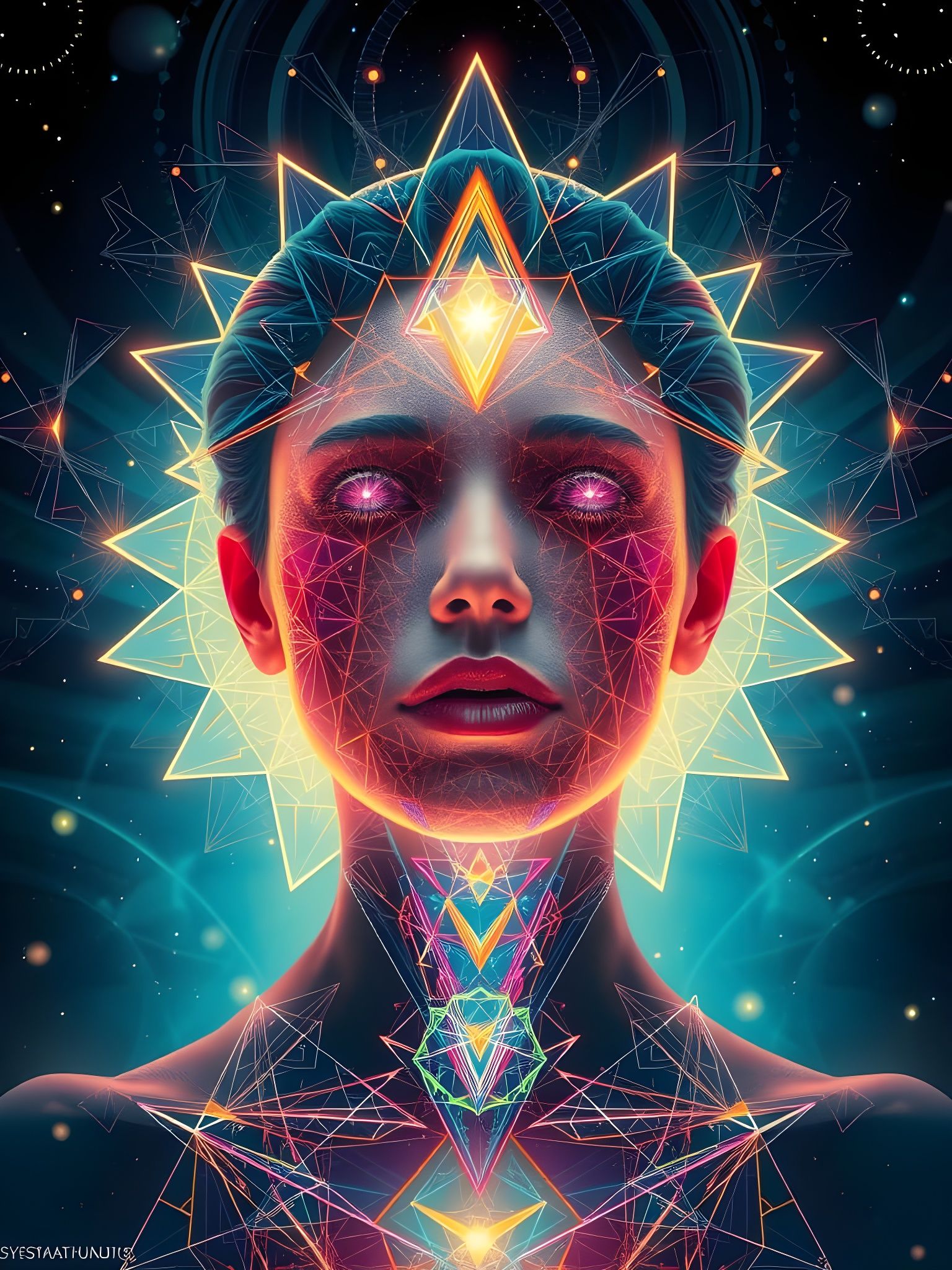 Surreal Crystal Consciousness in Ethereal Light