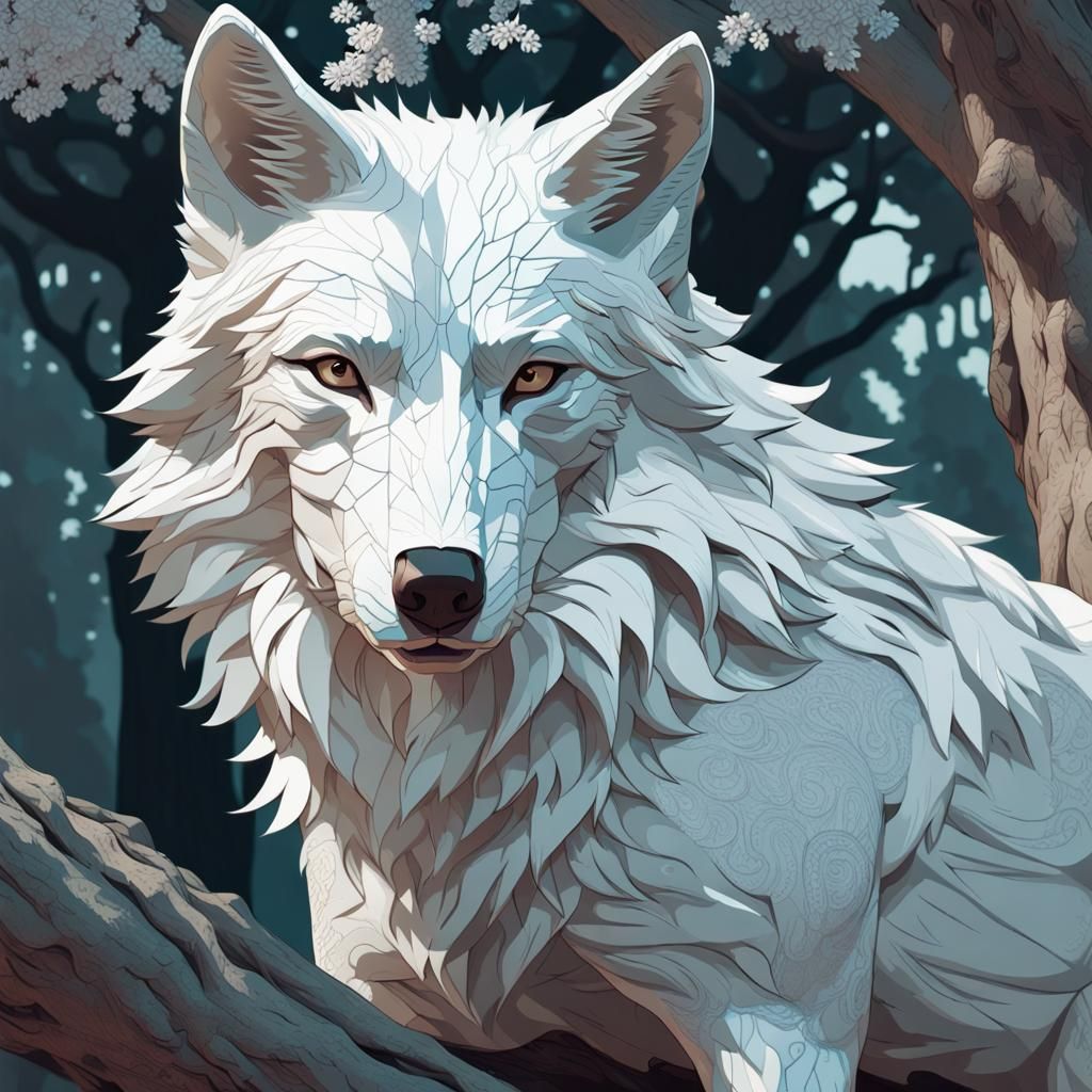 Lace white wolf