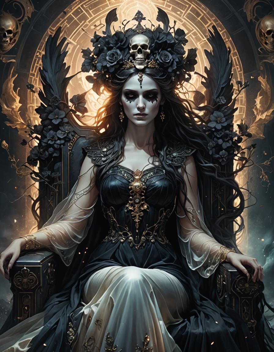 Persephone Queen of the Underworld in Ethereal Digital Art