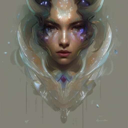 Crystalline Ghost Portrait in Hyperdetailed Digital Art