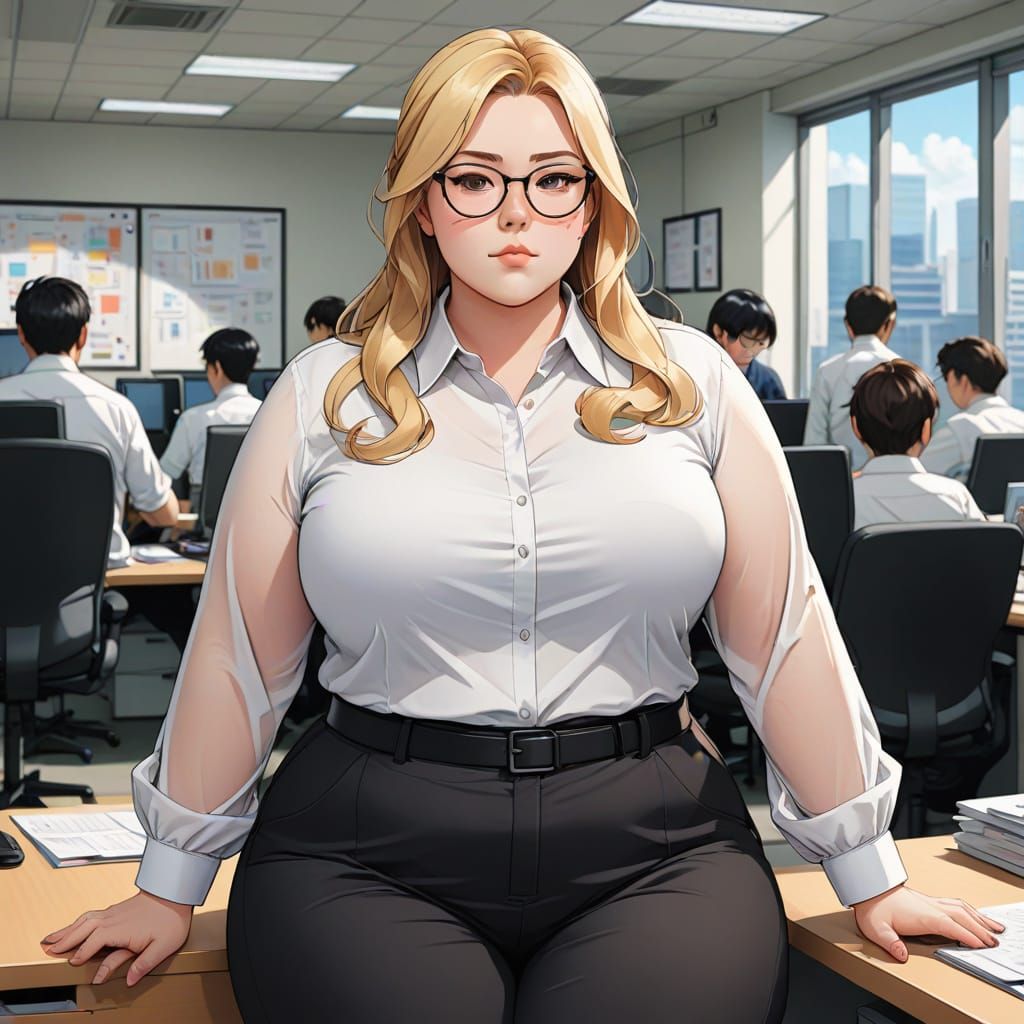 Sultry Anime Office Beauty