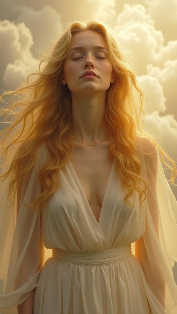 Eos, Goddess of Dawn, in Dreamy Surrealist Style