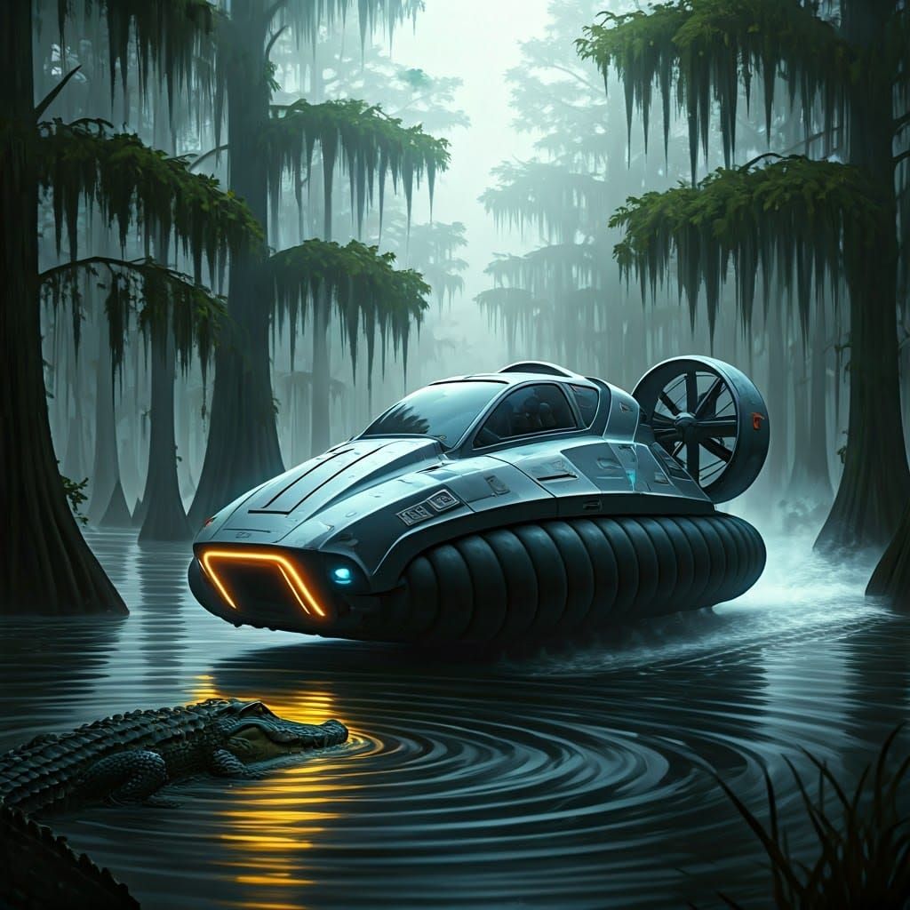 Hovercraft in the swamp