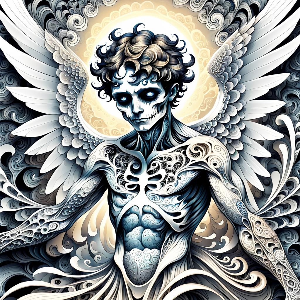 Abstract Angel of Death with 3D Shading