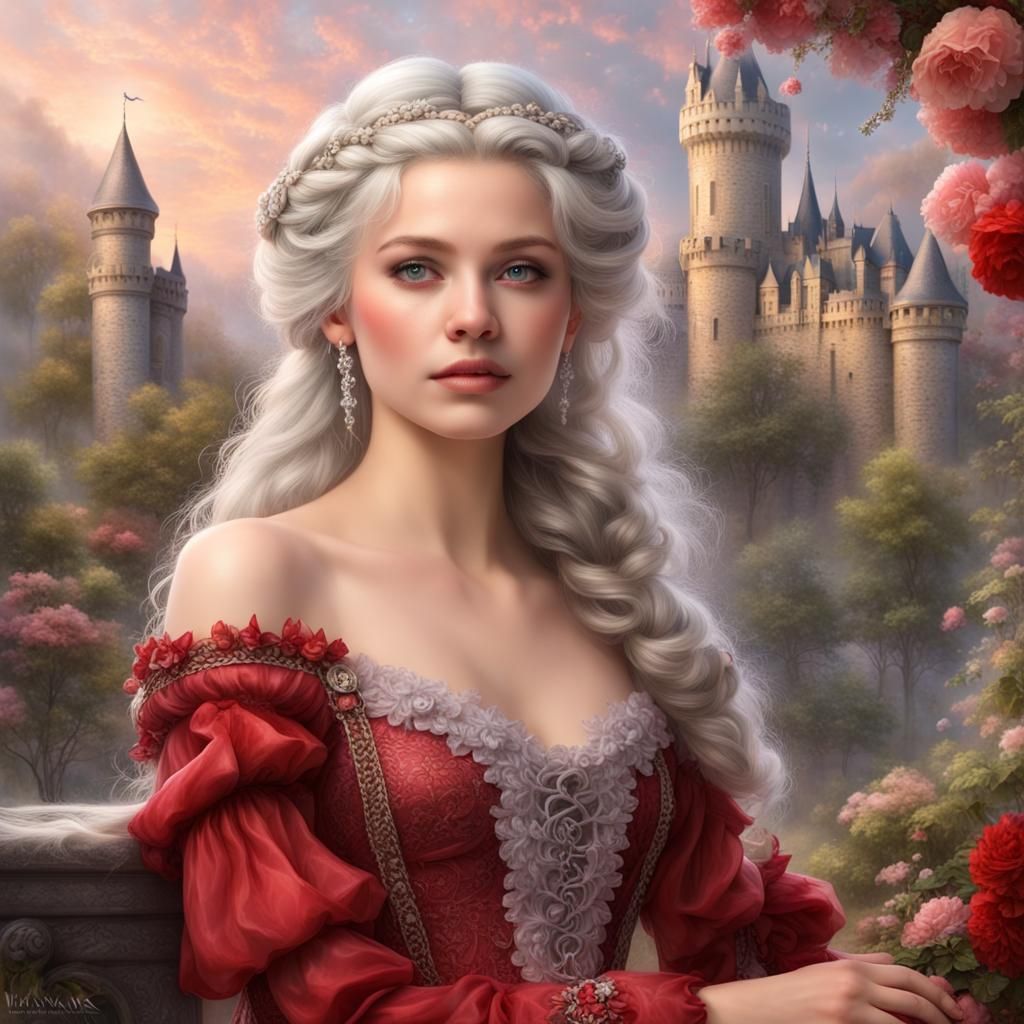 Renaissance Princess in Castle Garden