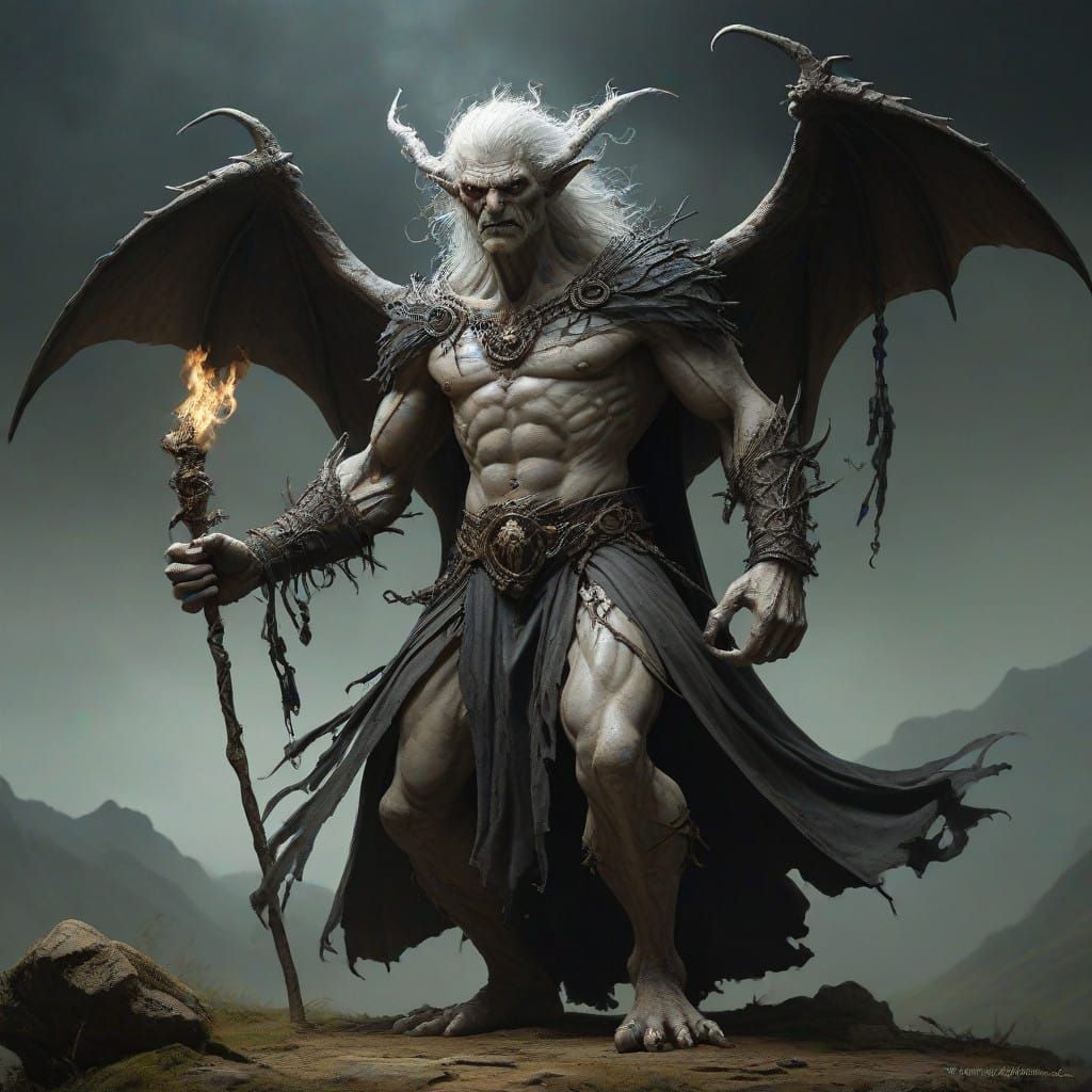 Surreal Creature Born from Ancient Incantation in Dark Fanta...