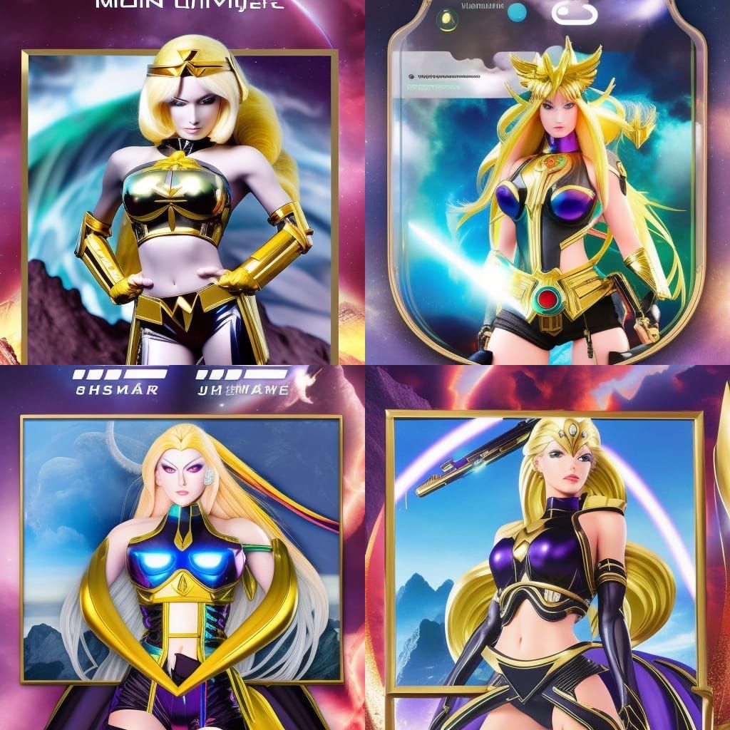 Della Wagon (Blond hair Female bodybuilde with green eyes) as a Super Sentai Herione: Maria from Choujiki Jetman made by...