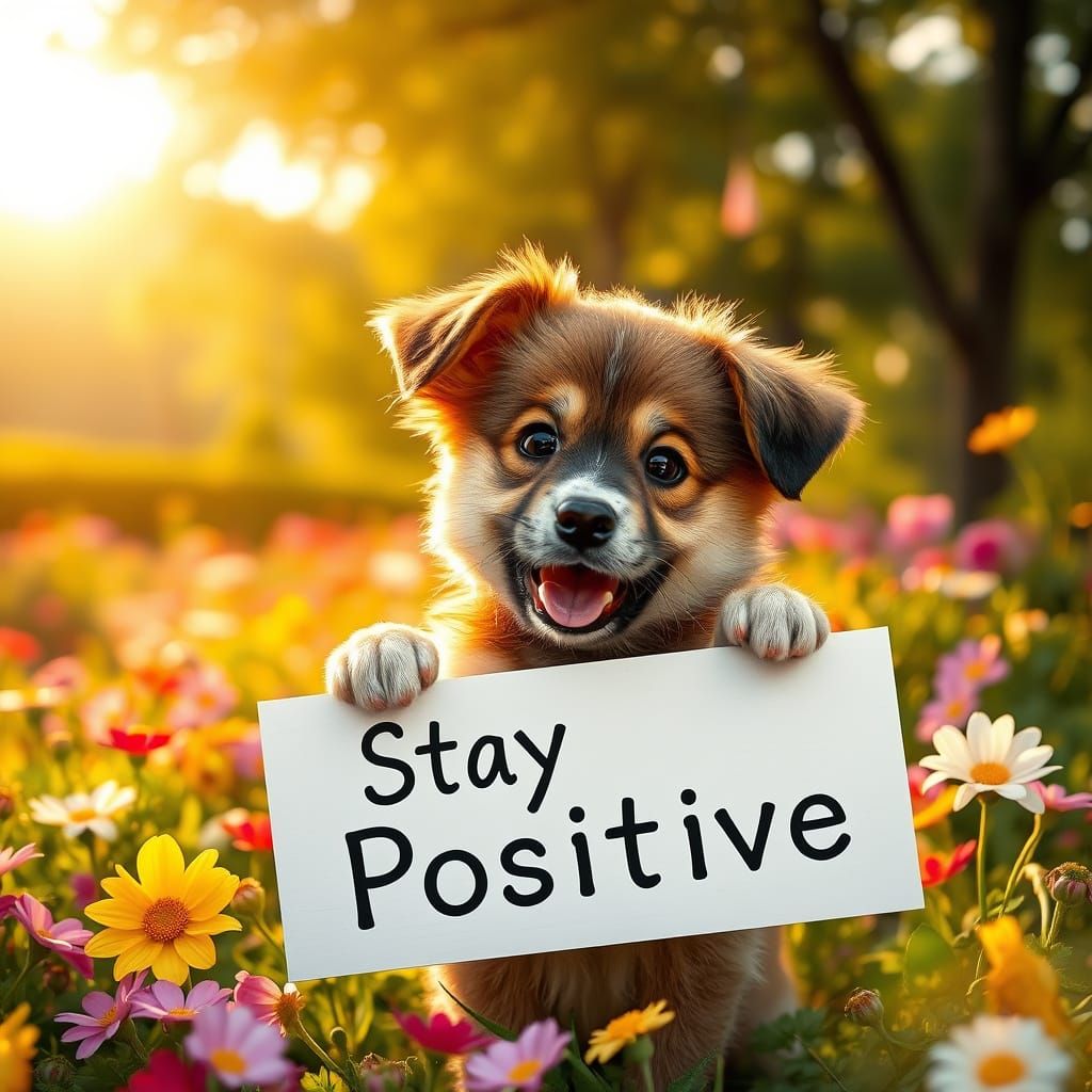 Puppy Promotes Positivity in Hyperrealistic Park Scene