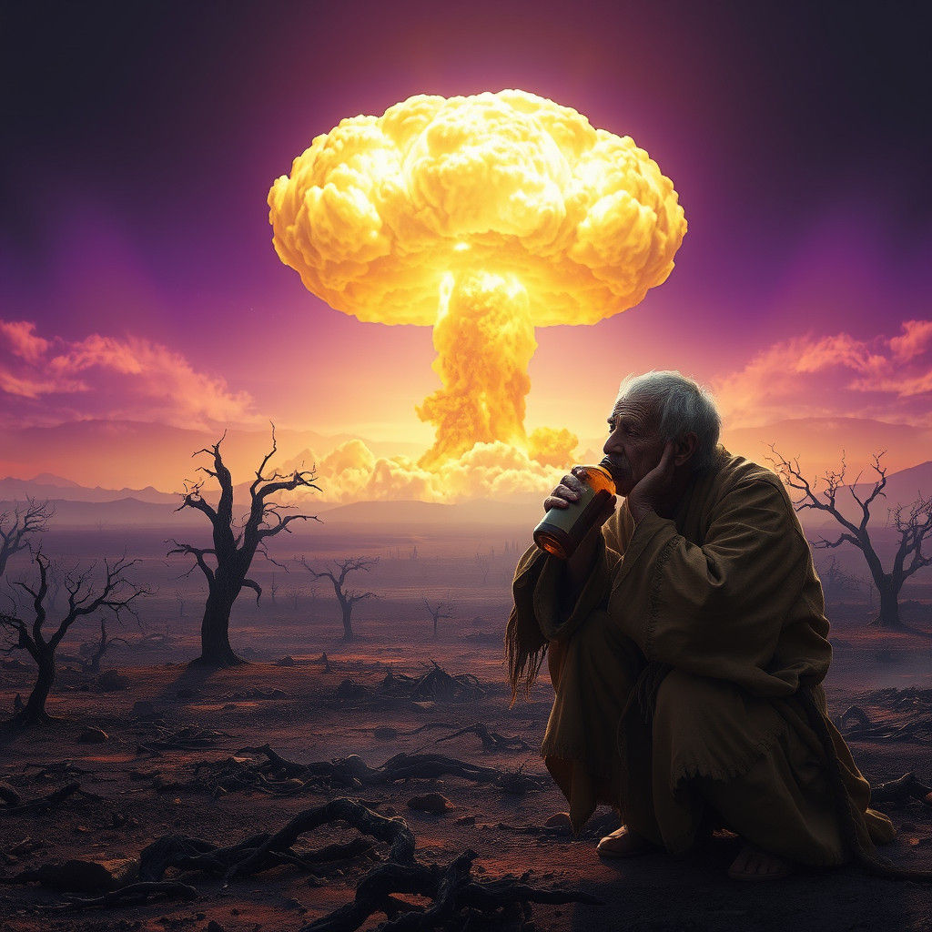 Apocalyptic Scavenger's Last Drink: A Digital Masterpiece