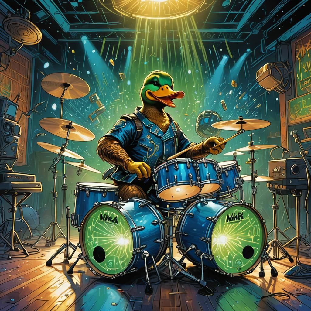 Nuka the Were-Duck: Comic Book Drummer