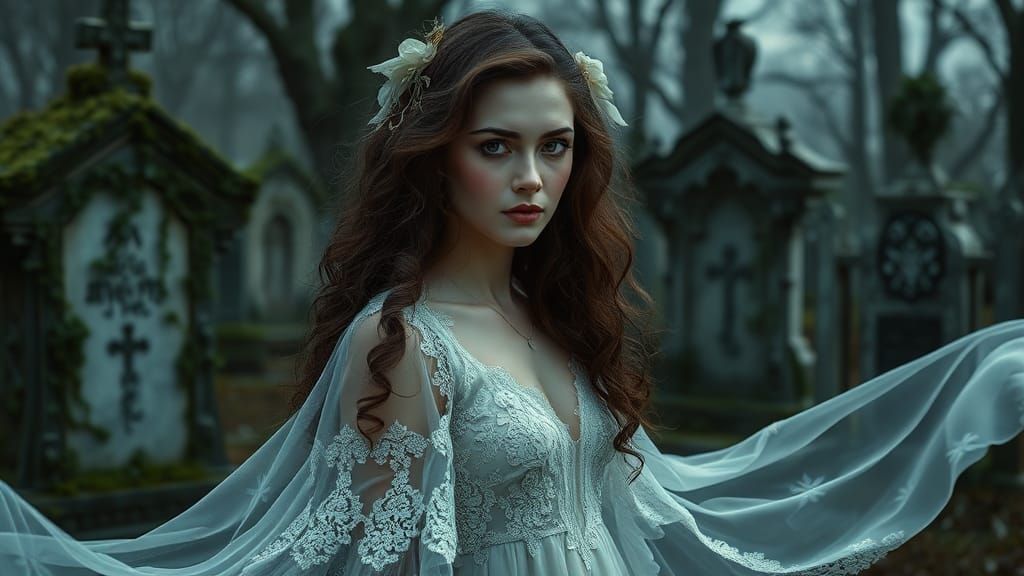 Ethereal Woman in Whispers of the Past