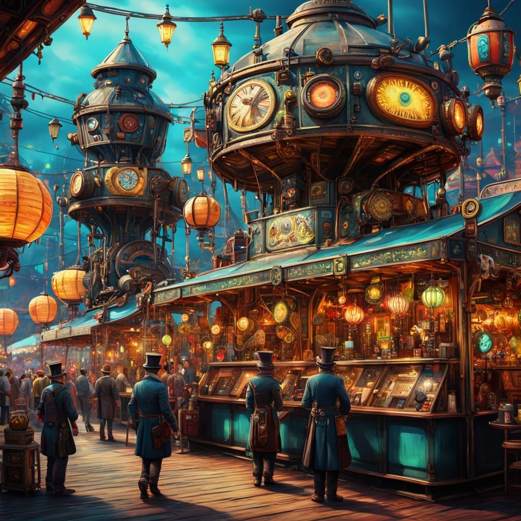 Steampunk Fair in Vibrant Triadic Colors