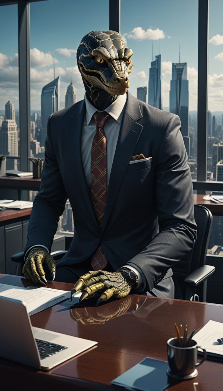 Innocent Office Worker Unveils Hidden Serpent Nature in a Fu...