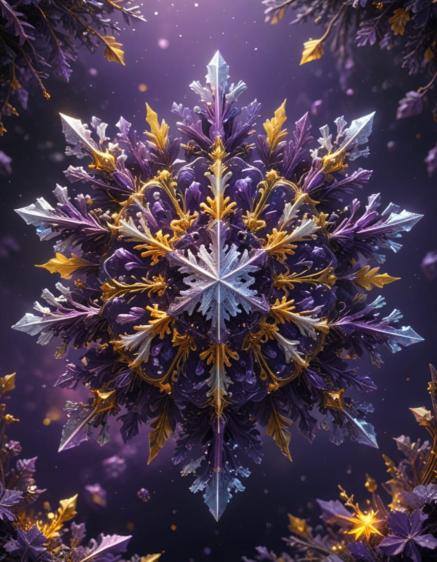 Cyberpunk Snowflake Masterpiece in Dark Fantasy Style