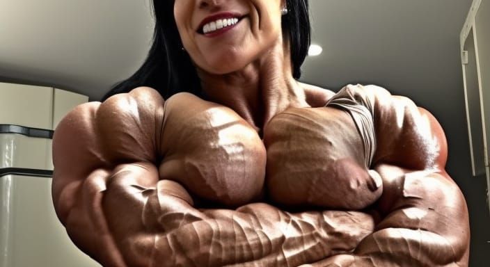 Muscular Female Bodybuilder with Ripped Physique