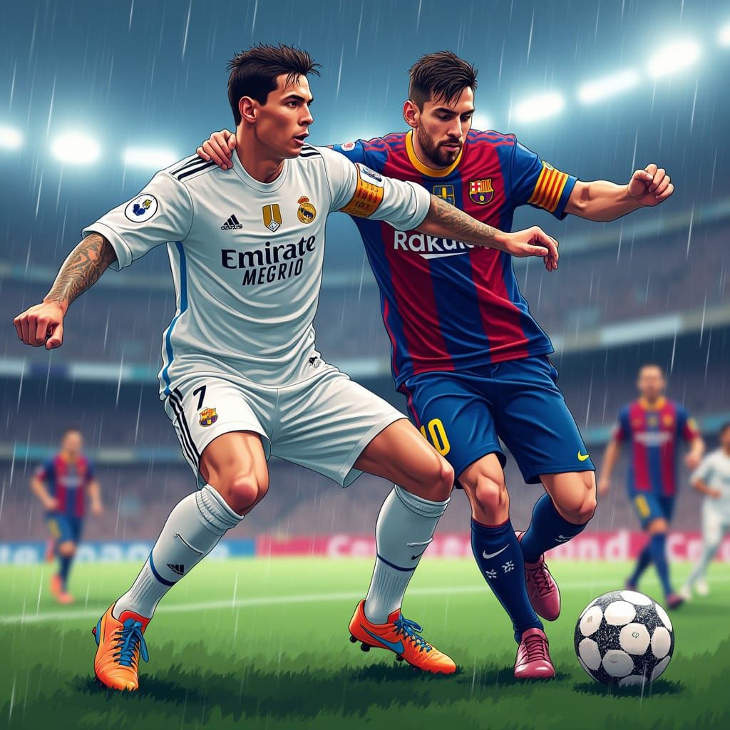 Cristiano Ronaldo and Lionel Messi Clash in Iconic El Clásic...