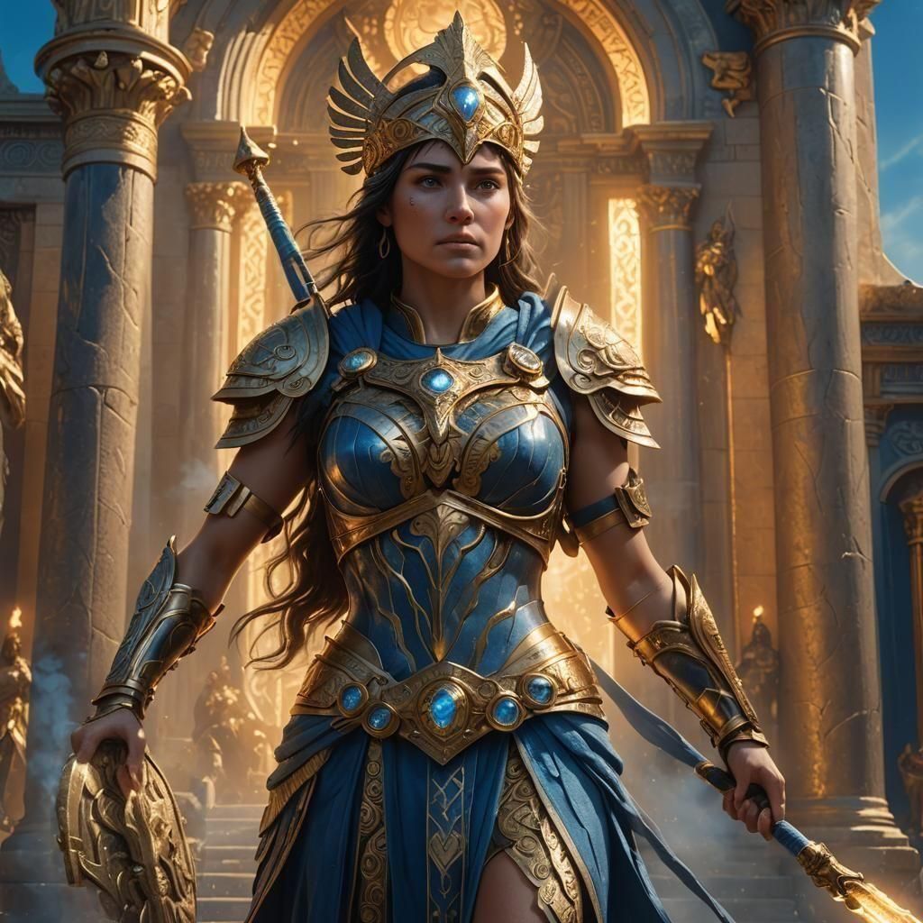 Detailed Matte Painting of Athena in Unreal Engine