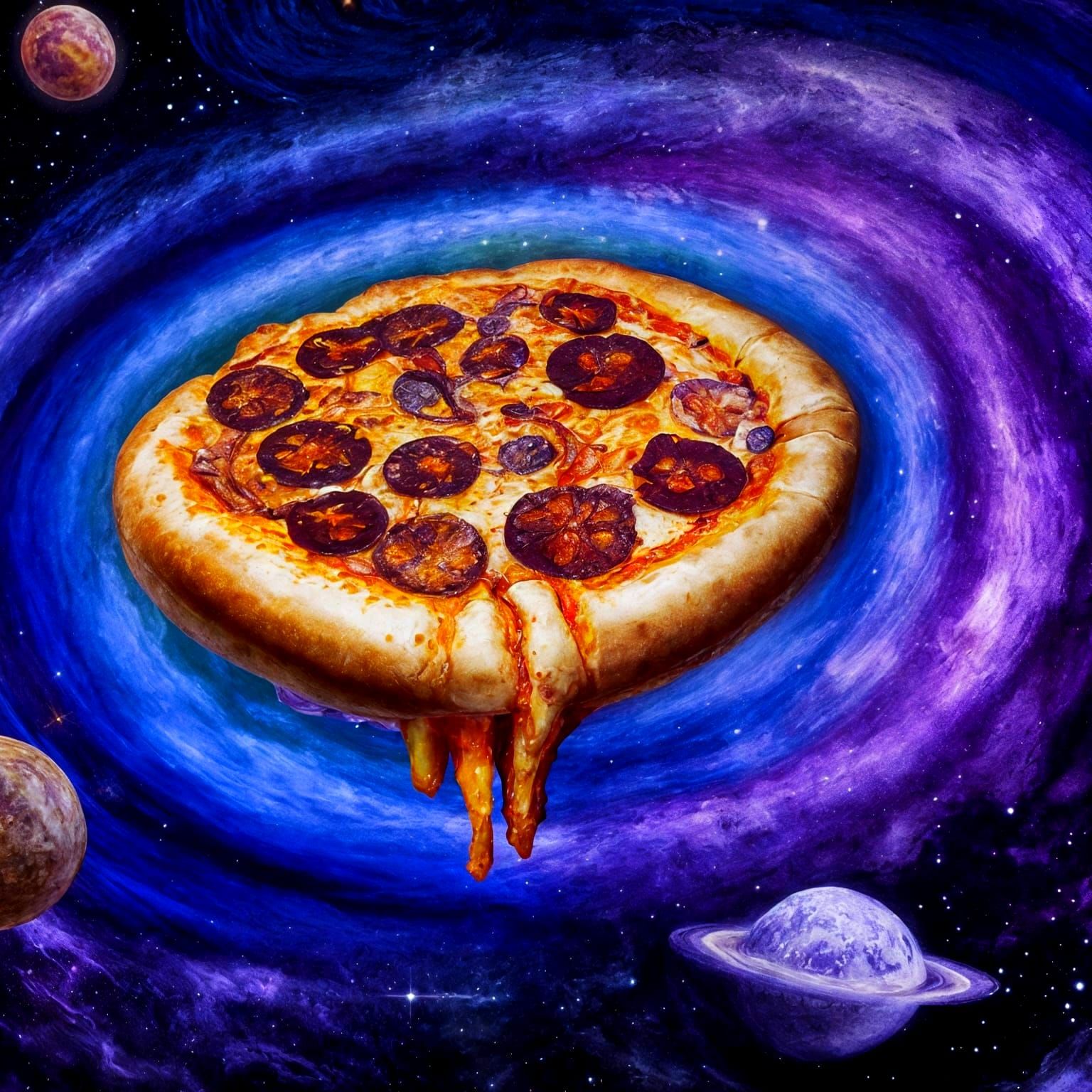 Pizza Planet in Renaissance Oil Painting Style