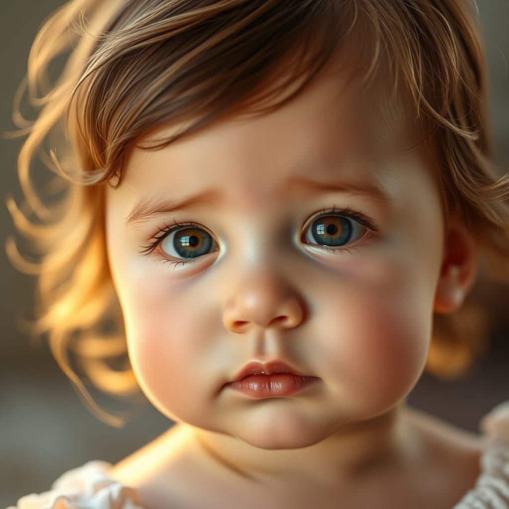 Gentle Cherub in Warm Golden Light