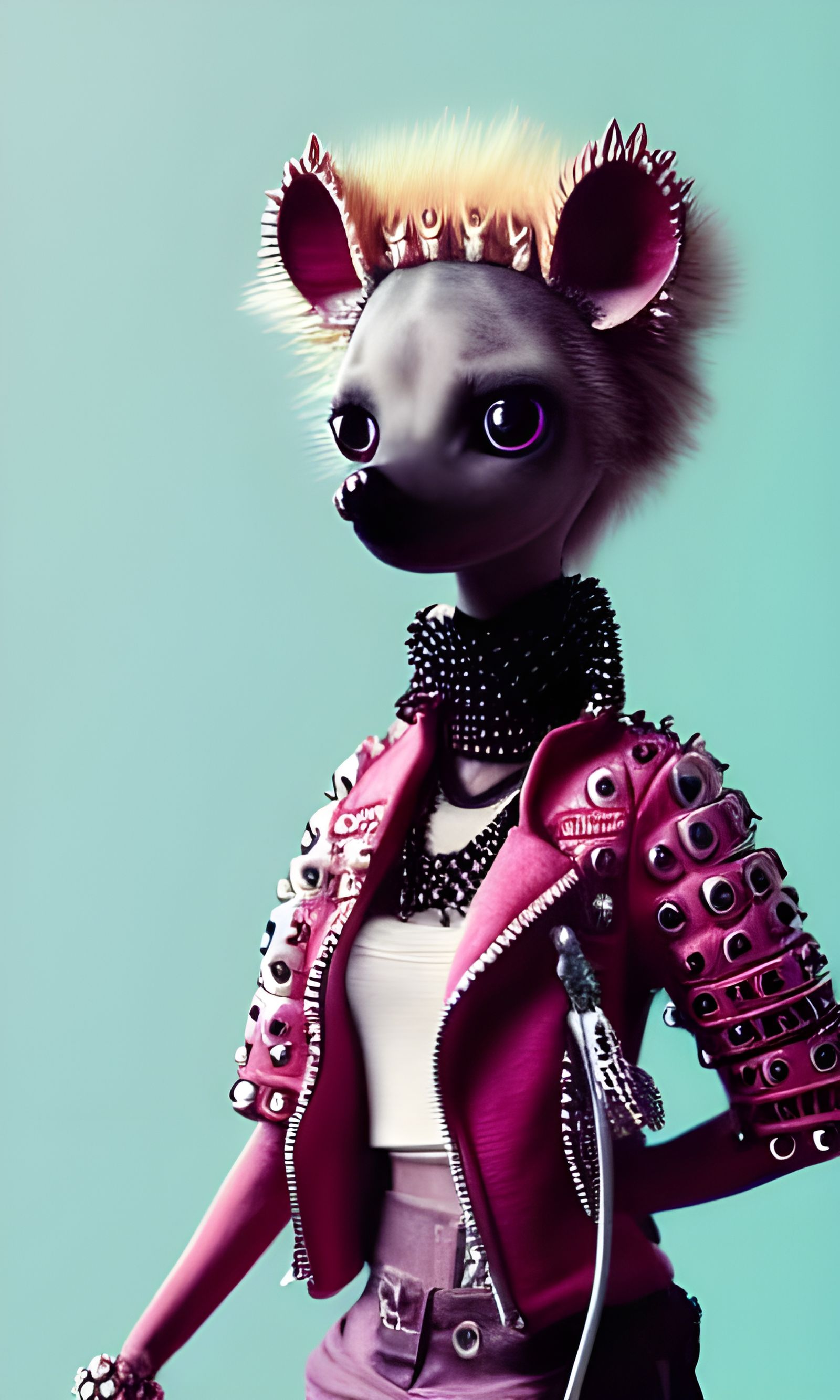 Punk Hyena Princess Art Doll in 3D