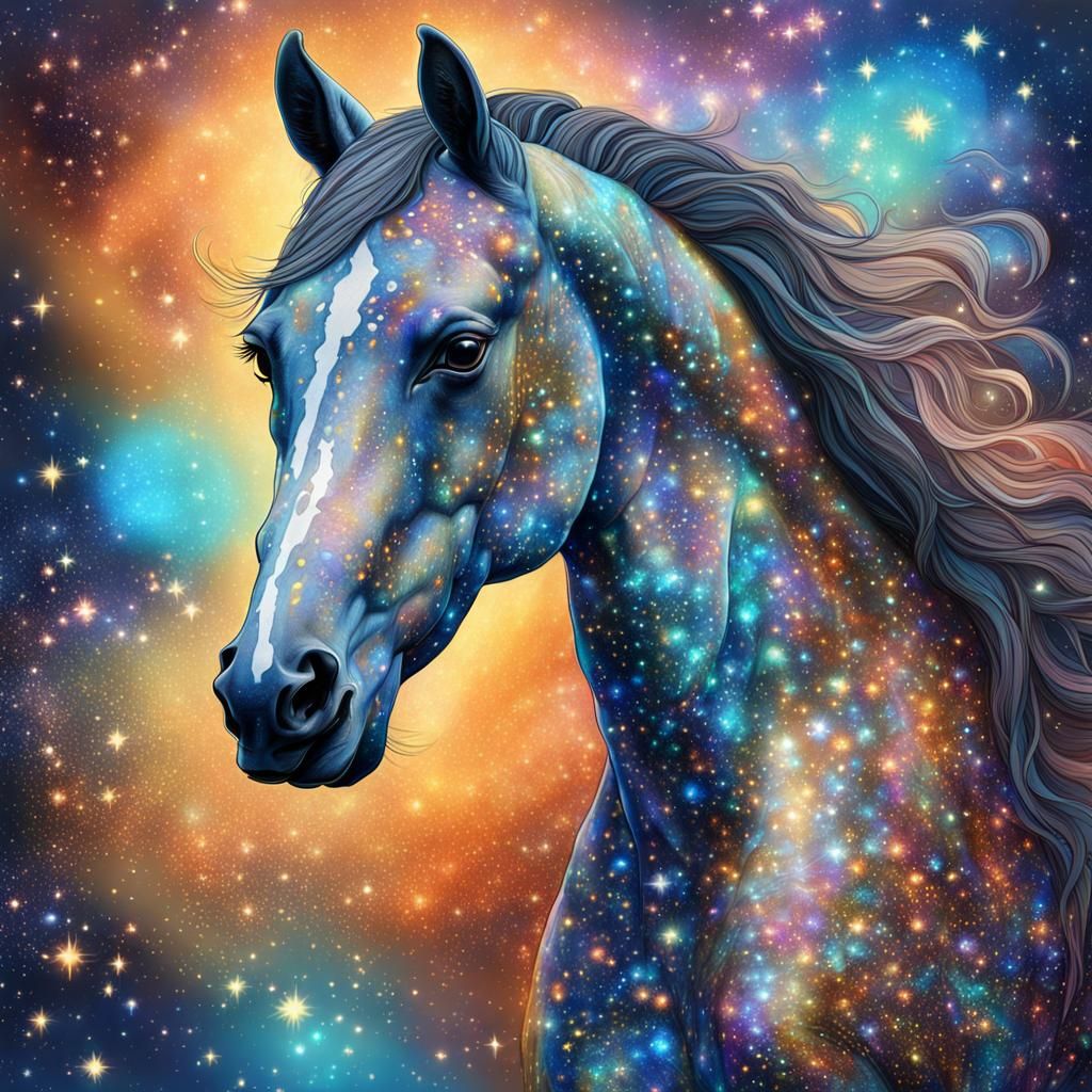 Appaloosa Horse in Holographic Cosmic Style