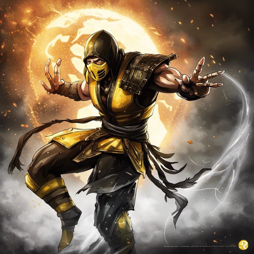 Mortal Kombat Scorpion in Anime Style