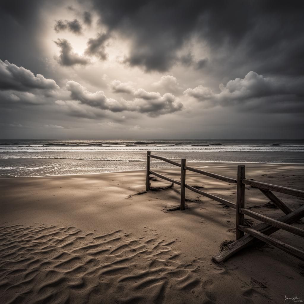 Hyperrealistic Beach Scene in Sharp Focus