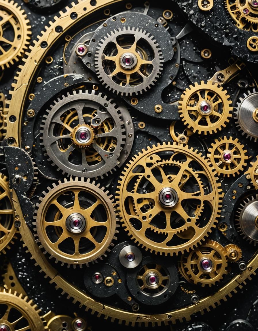 Macro Clockwork Banana Gears on Volcanic Stone