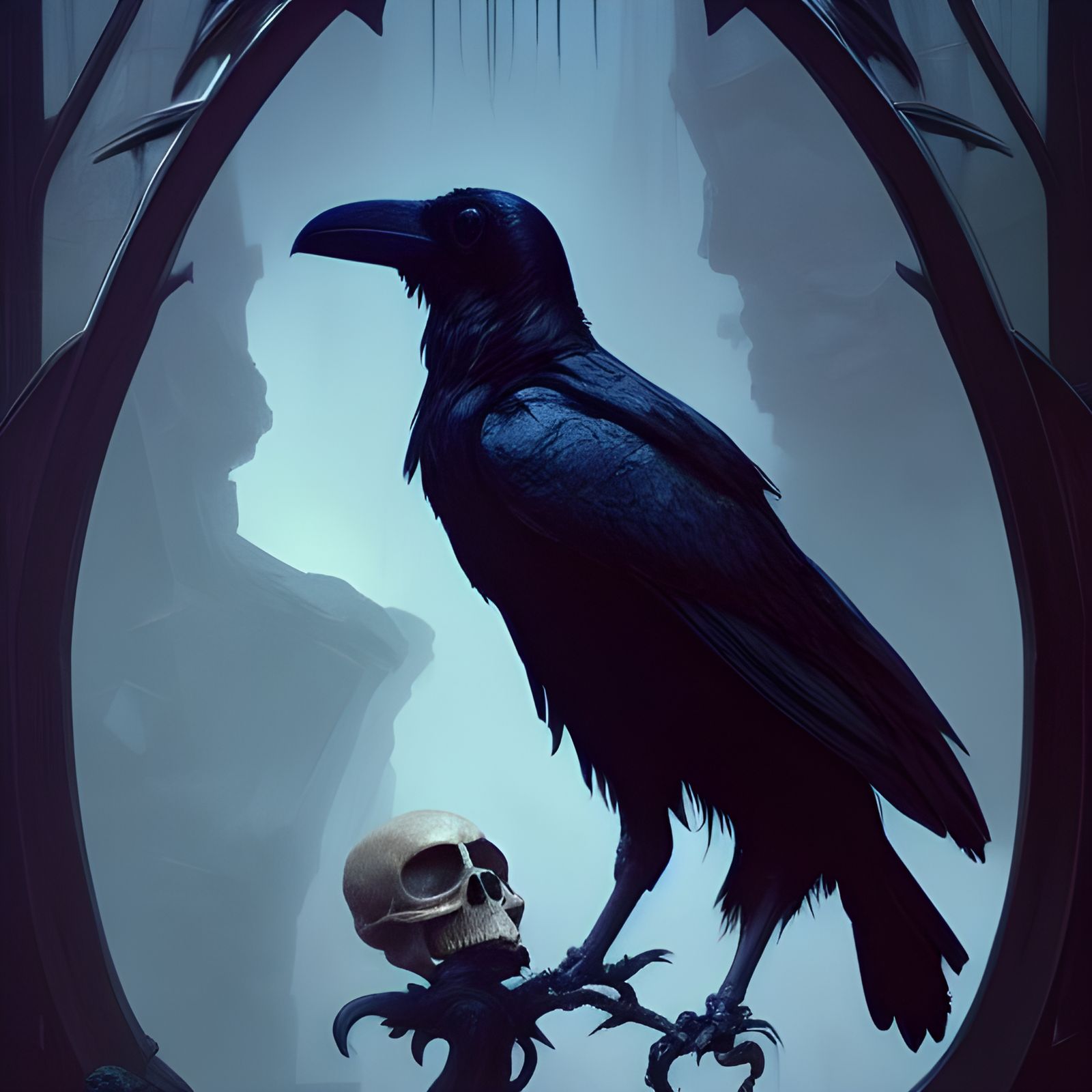 Raven and Skull Dark Fantasy Concept Art