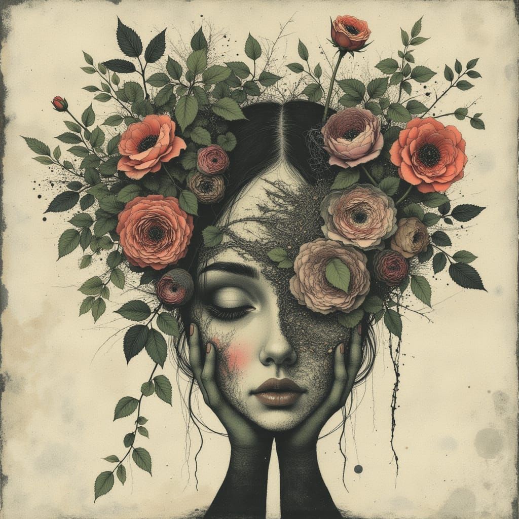 Surreal Confessional Garden with Whispering Vines