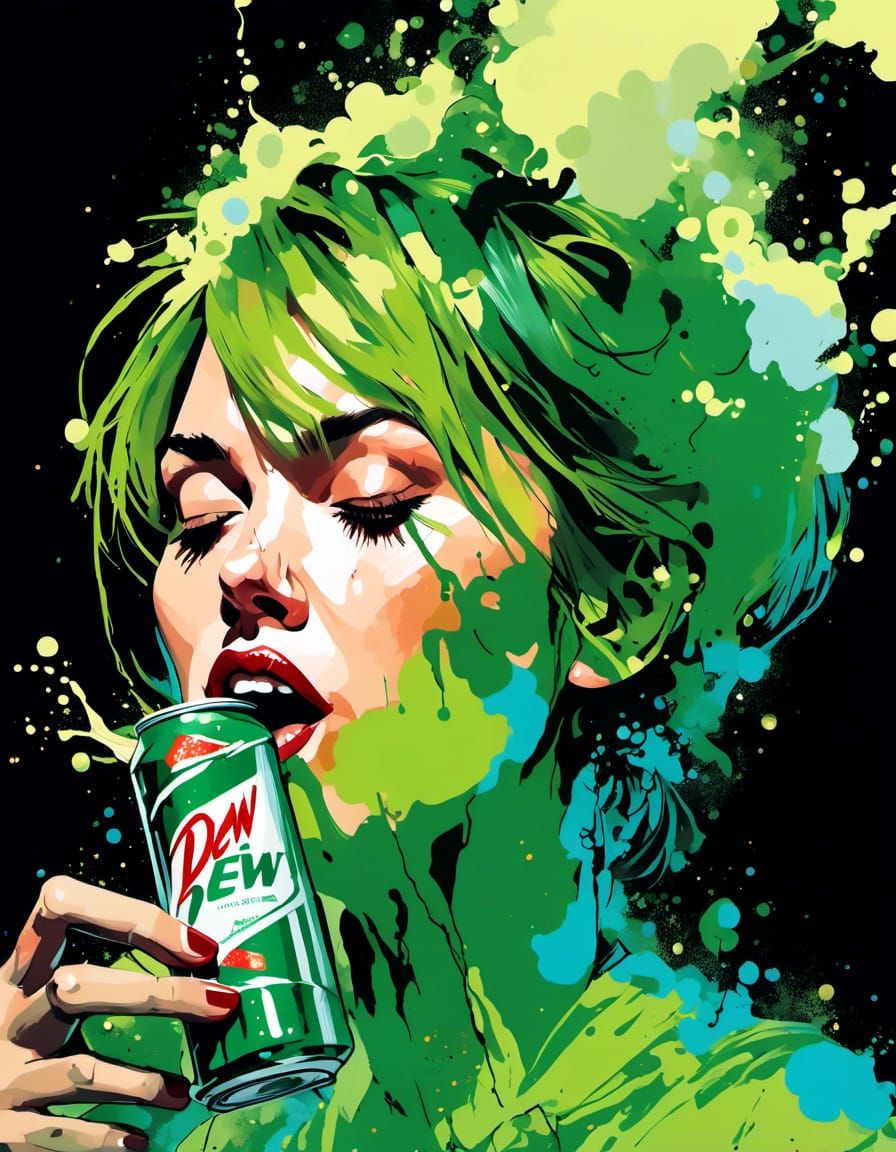 Soda Portrait in Mixed Media