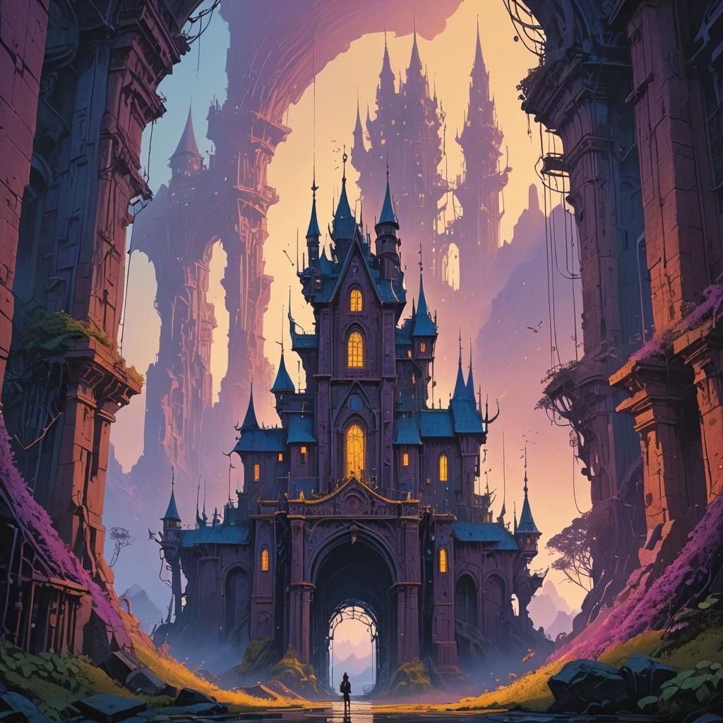 Ethereal Fairy Singing in Ancient Structure