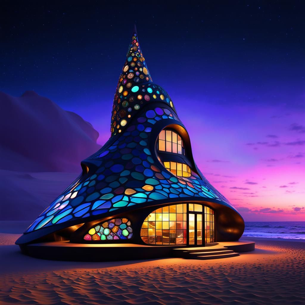Futuristic Cone Snail House on Distant Planet