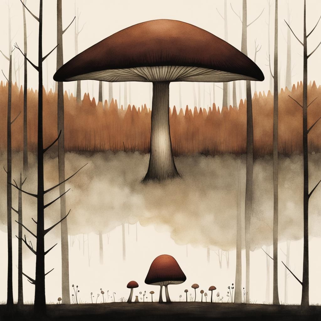 Whimsical Mushroom Illustration