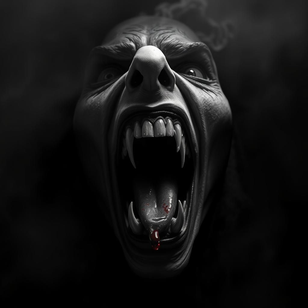 Eerie Vampire Face in Dark Fantasy Style
