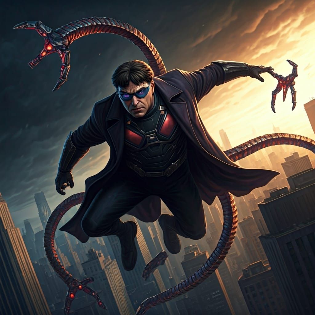 Dr. Octopus Leaps Over New York City