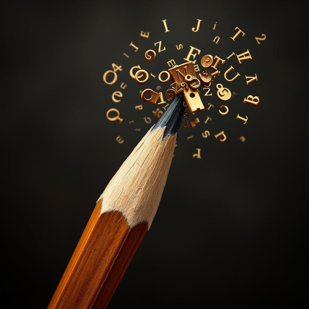 Magritte-Style Pencil Unleashes Whimsical Word Dance