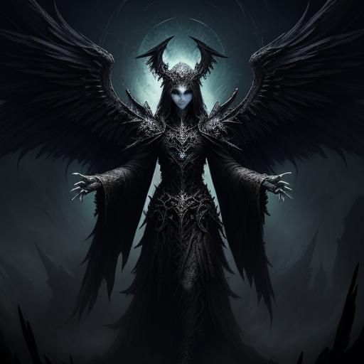 Evil Angelic Monstrosity Emitting Dark Glow